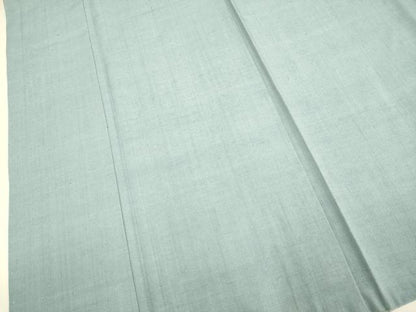 平和屋着物●結城紬　色無地　藍鼠色　正絹　逸品　DABE9653du