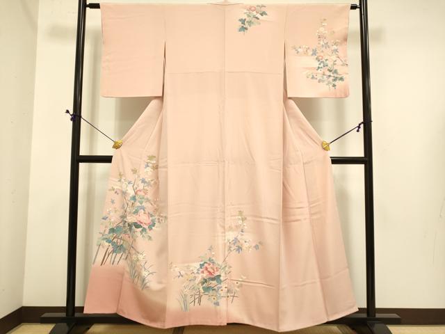 平和屋着物●訪問着　友禅　作家物　枝花文　暈し染め　正絹　逸品　DABE9655du