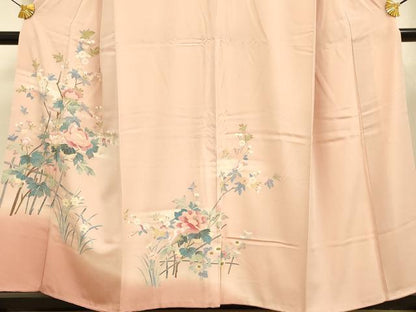 平和屋着物●訪問着　友禅　作家物　枝花文　暈し染め　正絹　逸品　DABE9655du