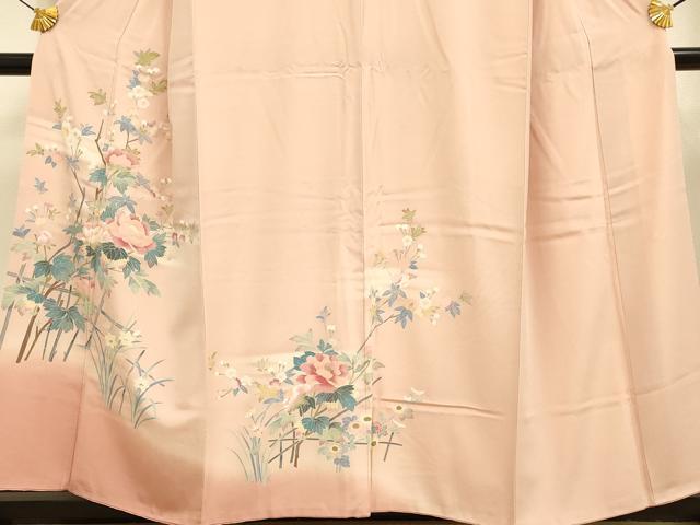 平和屋着物●訪問着　友禅　作家物　枝花文　暈し染め　正絹　逸品　DABE9655du