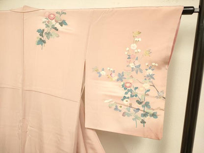 平和屋着物●訪問着　友禅　作家物　枝花文　暈し染め　正絹　逸品　DABE9655du