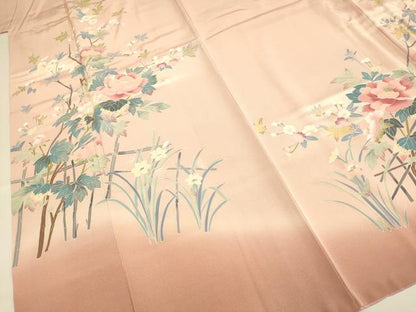 平和屋着物●訪問着　友禅　作家物　枝花文　暈し染め　正絹　逸品　DABE9655du