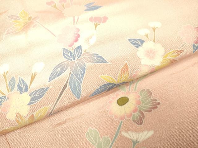 平和屋着物●訪問着　友禅　作家物　枝花文　暈し染め　正絹　逸品　DABE9655du