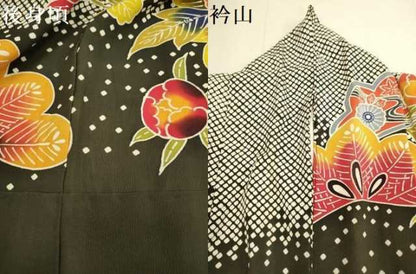 平和屋着物●訪問着　型染　花松文　正絹　逸品　DABE9656du
