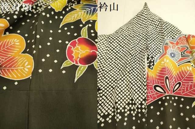 平和屋着物●訪問着　型染　花松文　正絹　逸品　DABE9656du