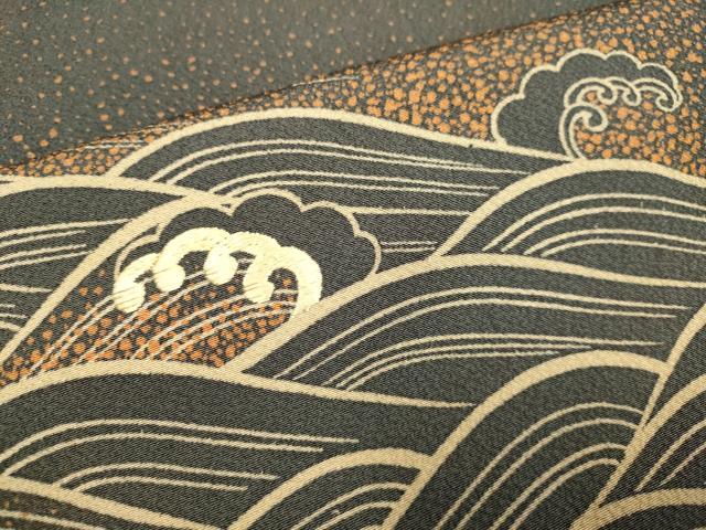 平和屋着物●ファッションデザイナー　花井幸子　訪問着　刺繍　立波文　正絹　逸品　DABE9658du