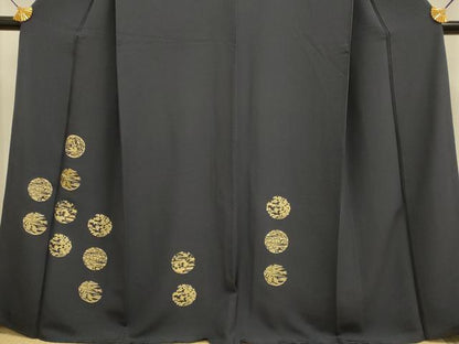 平和屋着物●訪問着　草花丸文　金彩　正絹　逸品　DABE9659du