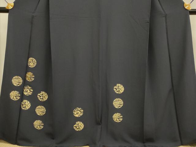 平和屋着物●訪問着　草花丸文　金彩　正絹　逸品　DABE9659du