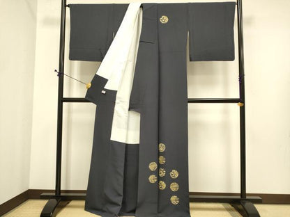 平和屋着物●訪問着　草花丸文　金彩　正絹　逸品　DABE9659du