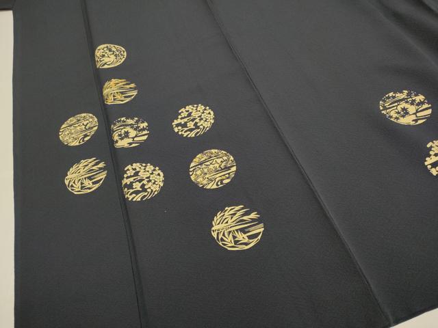 平和屋着物●訪問着　草花丸文　金彩　正絹　逸品　DABE9659du