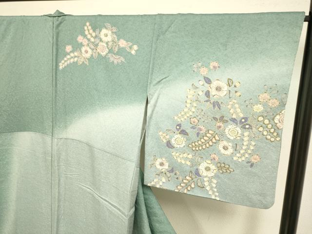 平和屋着物●訪問着　絞り　辻が花　暈し染め　金彩　正絹　逸品　DABE9661du