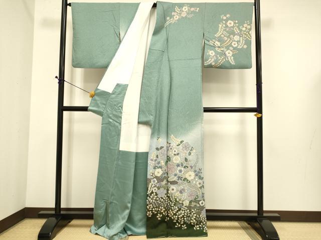平和屋着物●訪問着　絞り　辻が花　暈し染め　金彩　正絹　逸品　DABE9661du