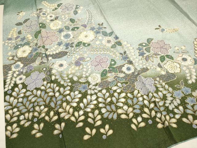 平和屋着物●訪問着　絞り　辻が花　暈し染め　金彩　正絹　逸品　DABE9661du