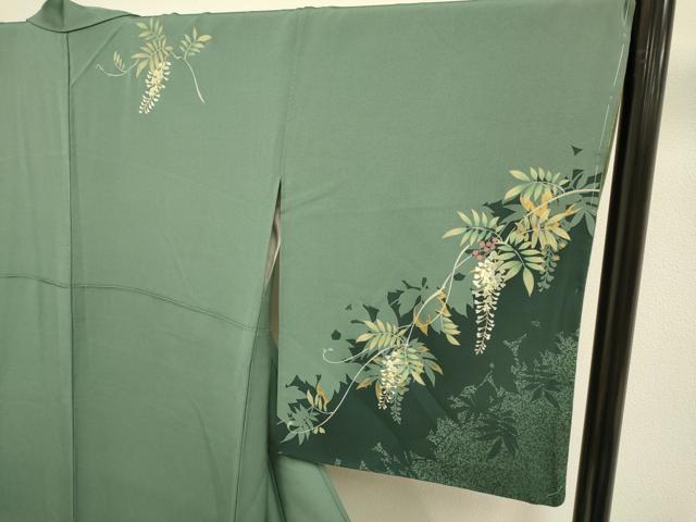 平和屋着物●訪問着　藤　シルエット　金彩　正絹　逸品　DABE9663du