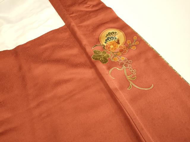 平和屋着物●訪問着　作家物　駒刺繍　飛鶴花蝶文　金彩　ロング丈　正絹　逸品　DABE9664du