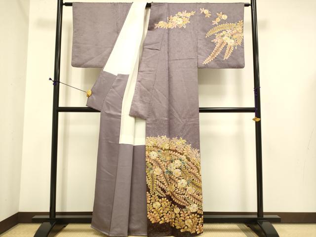 平和屋着物●越後十日町の一流染匠　桐屋・翠山工房　臈纐纈師　訪問着　辻が花　金通し地　正絹　逸品　DABE9665du