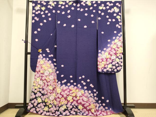 平和屋着物●豪華振袖　草花文　暈し染め　正絹　逸品　DABE9669du
