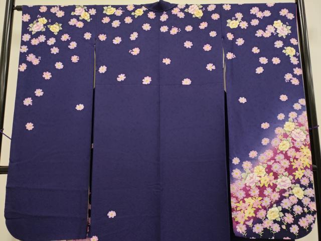 平和屋着物●豪華振袖　草花文　暈し染め　正絹　逸品　DABE9669du