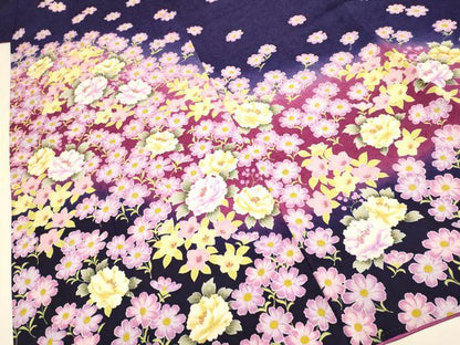 平和屋着物●豪華振袖　草花文　暈し染め　正絹　逸品　DABE9669du