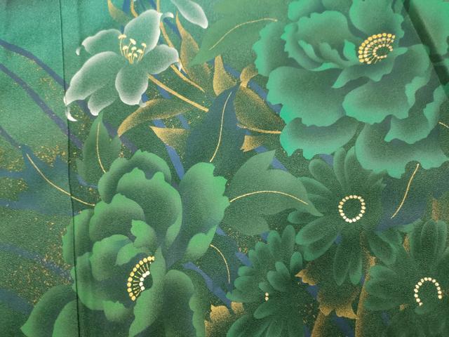 平和屋着物●豪華振袖　草花文　暈し染め　金彩　正絹　逸品　DABE9670du