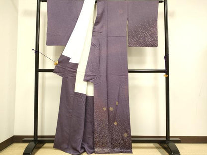 平和屋着物●訪問着　箔散らし文　暈し染め　金彩　正絹　逸品　DABE9671du