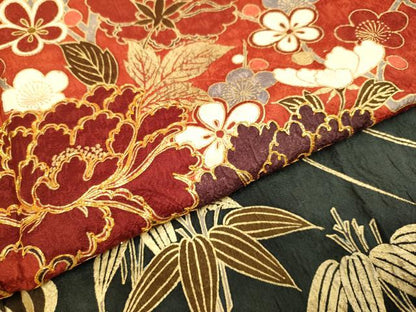 平和屋着物●豪華振袖　駒刺繍　草花文　暈し染め　金彩　正絹　逸品　DABE9672du