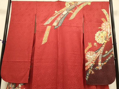 平和屋着物●豪華振袖　束ね熨斗宝尽くし花文　暈し染め　金彩　正絹　逸品　DABE9673du