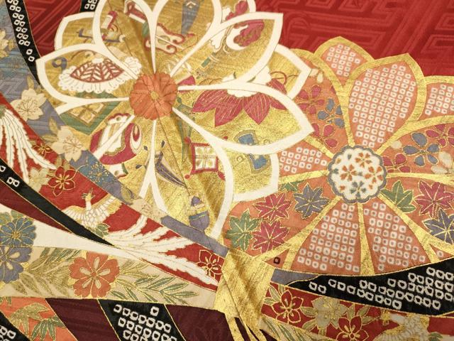 平和屋着物●豪華振袖　束ね熨斗宝尽くし花文　暈し染め　金彩　正絹　逸品　DABE9673du