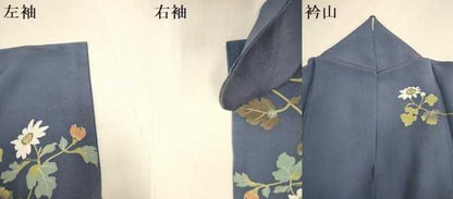 平和屋着物●二代目清次郎　手描き　訪問着　草花文　暈し染め　正絹　逸品　DABE9675du