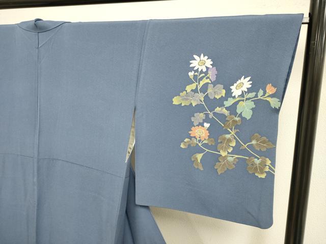平和屋着物●二代目清次郎　手描き　訪問着　草花文　暈し染め　正絹　逸品　DABE9675du
