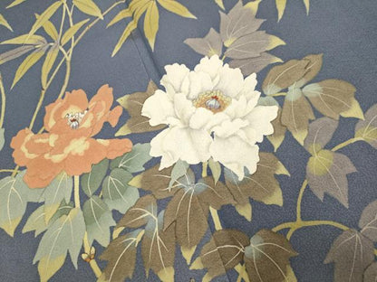 平和屋着物●二代目清次郎　手描き　訪問着　草花文　暈し染め　正絹　逸品　DABE9675du
