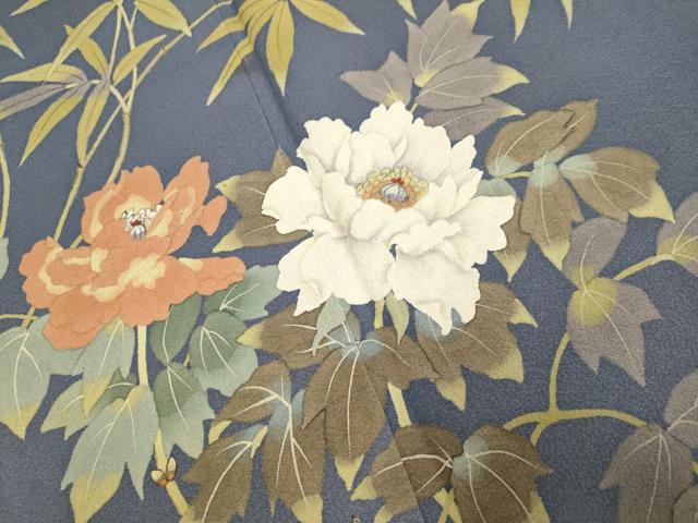 平和屋着物●二代目清次郎　手描き　訪問着　草花文　暈し染め　正絹　逸品　DABE9675du