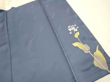 平和屋着物●二代目清次郎　手描き　訪問着　草花文　暈し染め　正絹　逸品　DABE9675du