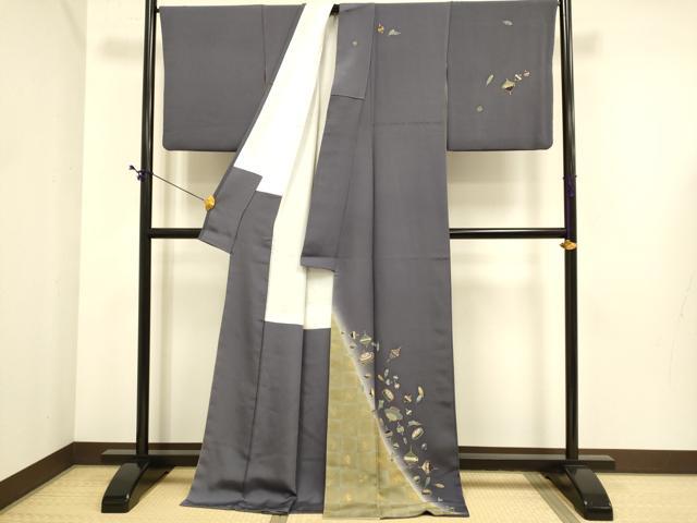 平和屋着物●訪問着　作家物　独楽　暈し染め　金彩　ロング丈　正絹　逸品　DABE9679du