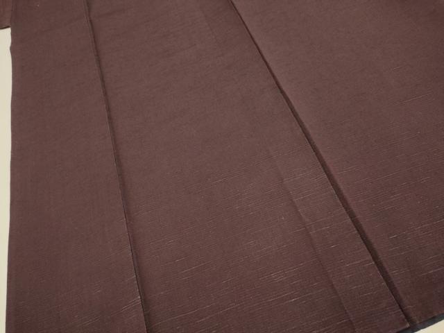 平和屋着物●男性　紬　紫鳶色　正絹　逸品　DABE9681du