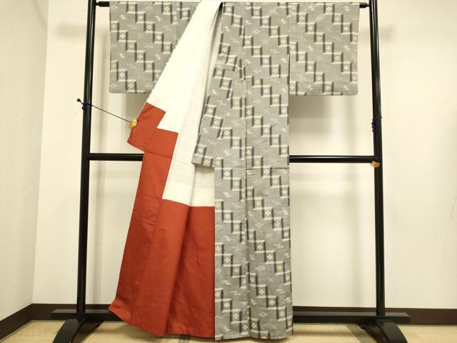 平和屋着物●本場琉球絣　紬　正絹　逸品　DABE9682du