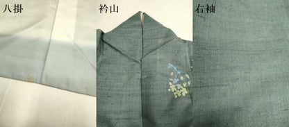 平和屋着物●安藤松岳　訪問着　紬地　花蝶文　金彩　正絹　逸品　DABE9683du