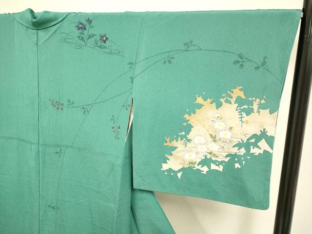 平和屋着物●訪問着　作家物　草花文　金彩　正絹　逸品　DABE9684du