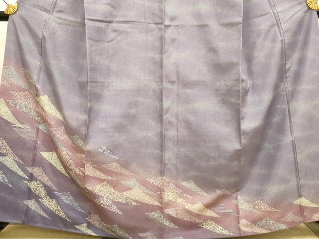 平和屋着物●訪問着　本場縞大島紬　霞文　もり絹織物謹製　証紙付き　正絹　逸品　DABE9688du