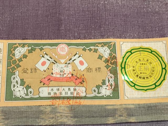 平和屋着物●訪問着　本場縞大島紬　霞文　もり絹織物謹製　証紙付き　正絹　逸品　DABE9688du