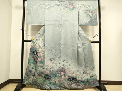平和屋着物●訪問着　絞り　辻が花　暈し染め　金彩　正絹　逸品　DABE9689du