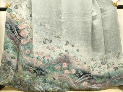 平和屋着物●訪問着　絞り　辻が花　暈し染め　金彩　正絹　逸品　DABE9689du