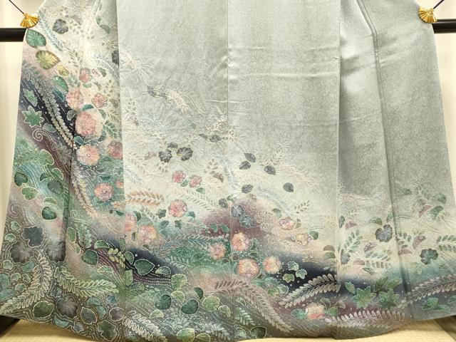 平和屋着物●訪問着　絞り　辻が花　暈し染め　金彩　正絹　逸品　DABE9689du