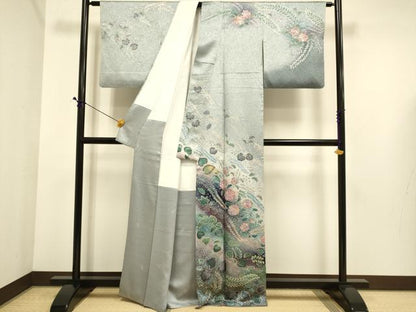 平和屋着物●訪問着　絞り　辻が花　暈し染め　金彩　正絹　逸品　DABE9689du