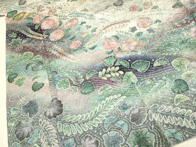 平和屋着物●訪問着　絞り　辻が花　暈し染め　金彩　正絹　逸品　DABE9689du