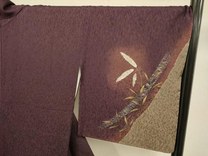 平和屋着物●訪問着　作家物　刺繍　草花文　千鳥　暈し染め　金彩　正絹　逸品　DABE9691du