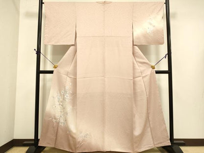 平和屋着物●訪問着　草花文　暈し染め　銀彩　正絹　逸品　DABE9692du