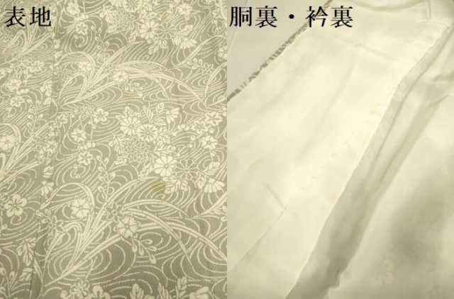 平和屋着物●上質な小紋　型染　草花文　正絹　逸品　DABE9694du