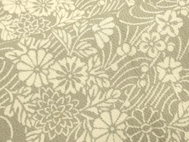 平和屋着物●上質な小紋　型染　草花文　正絹　逸品　DABE9694du