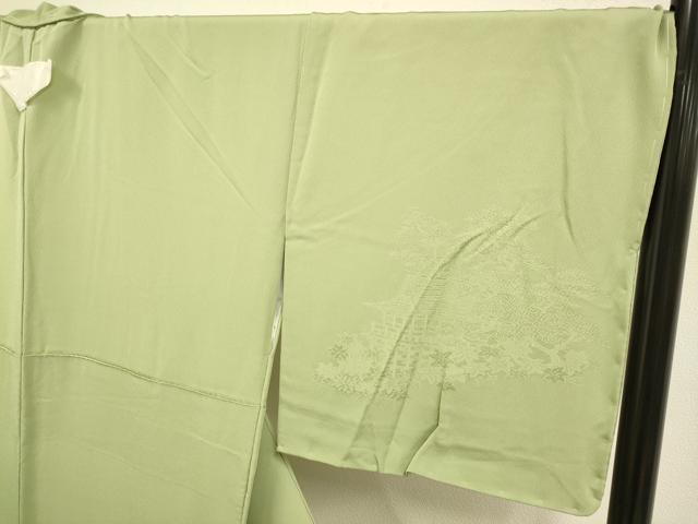 平和屋着物●無地絵羽訪問着　風景地紋　柳茶色　正絹　逸品　DABE9695du